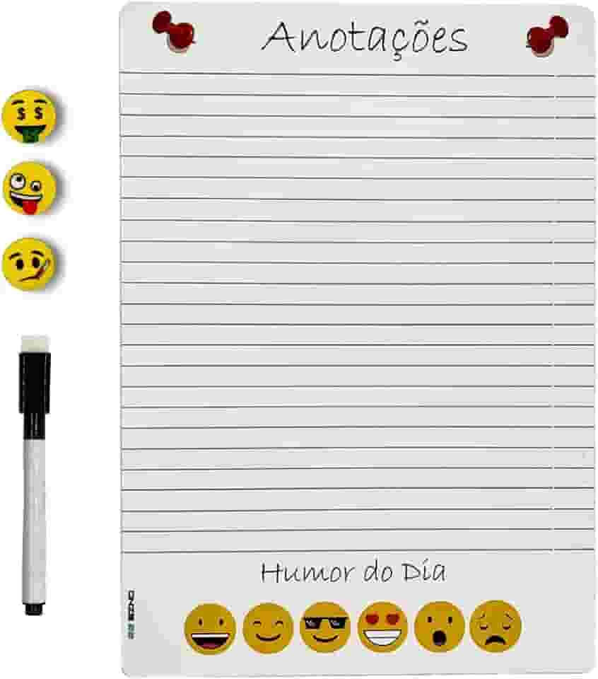 Organizar Magnético Imã De Geladeira Porta Recado Anotação Planejador com 3 Imãs Emoji