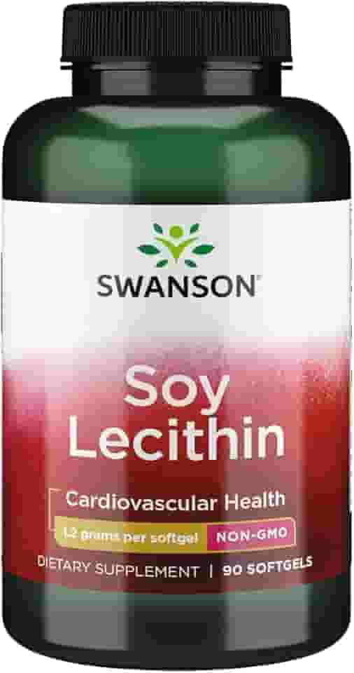 KIT 3x Lecitina Soja Livre de OGM Swanson 90 Softgels Importado