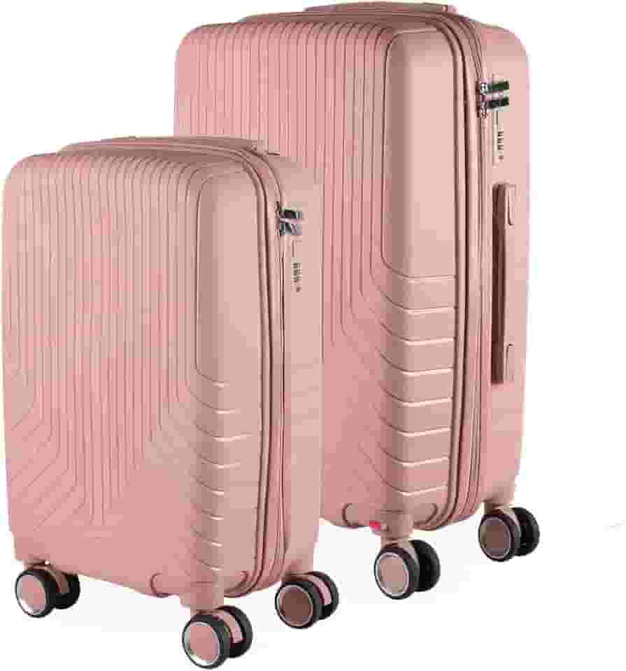 Cj Malas Polipropileno 2 Peças P e M com Rodas 360 França - AeroMalas (Rose)