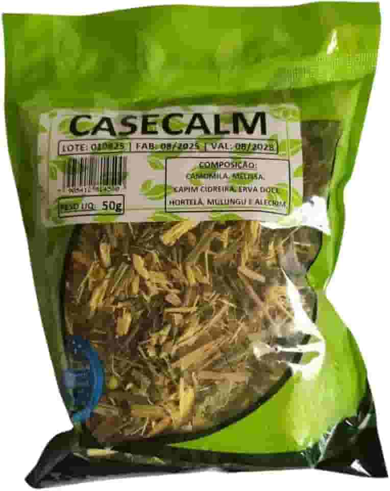 Calmante Chá Natural, Mistura de Ervas com Camomila, Hortelã, Mulungu e Alecrim, 50g Produto Orgânico