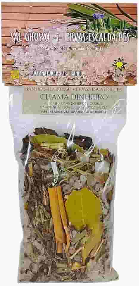Banho Sal Grosso + Ervas EScalda Pés Chama Dinheiro Emb.180g