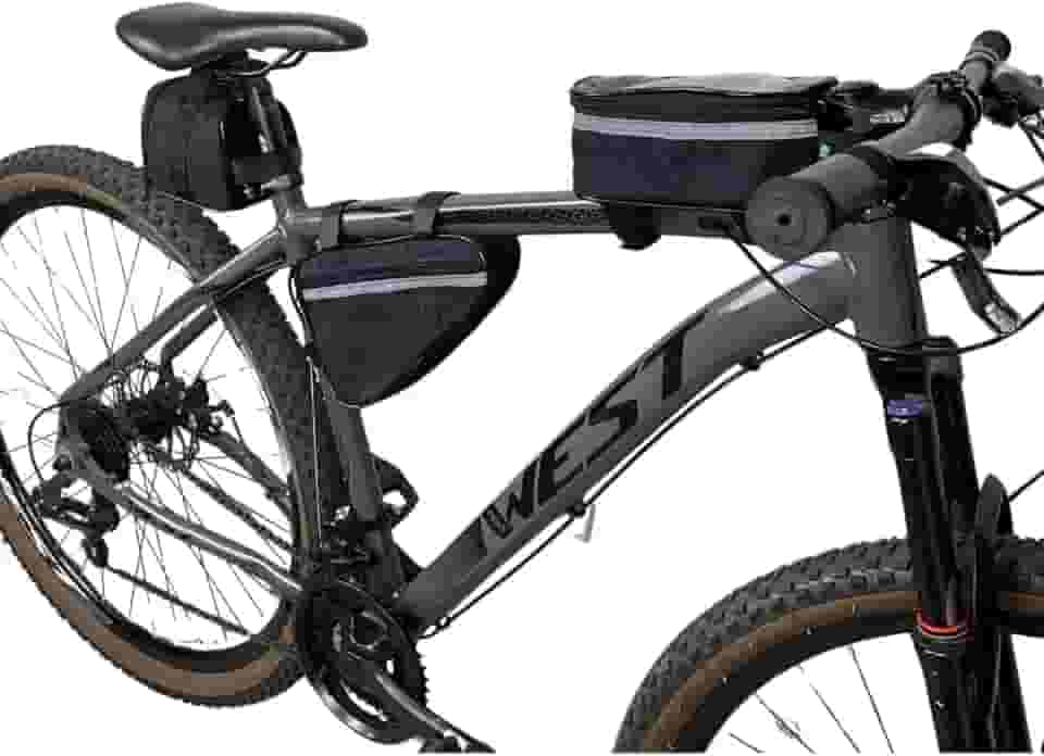 Kit Bolsa Bike Triangular Quadro Banco Selim Porta Celular Acessório Para Bicicleta ART MANIA
