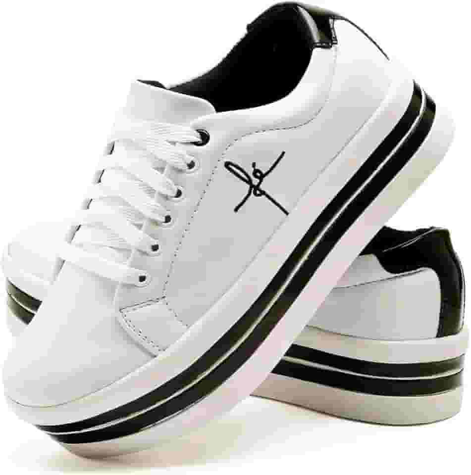 Tênis Feminino Bordado Fé Salto Plataforma Anabela Macio