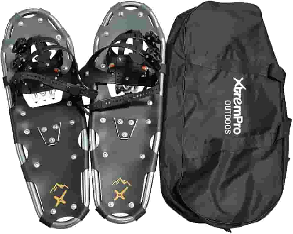 Raquetes de Neve, Estrutura de Alumínio Leve, Grampos Resistentes de 13 Pontas, Deck de Sapato Uv E Sistema de Catraca para Ajuste Seguro, Completo com Bolsa de Transporte (Prata, 36)