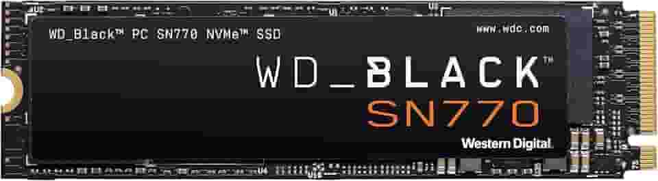 SSD WD Black SN770 1TB NVMe M.2 2280 (Leitura até 5150MB/s e Gravação até 4900MB/s)