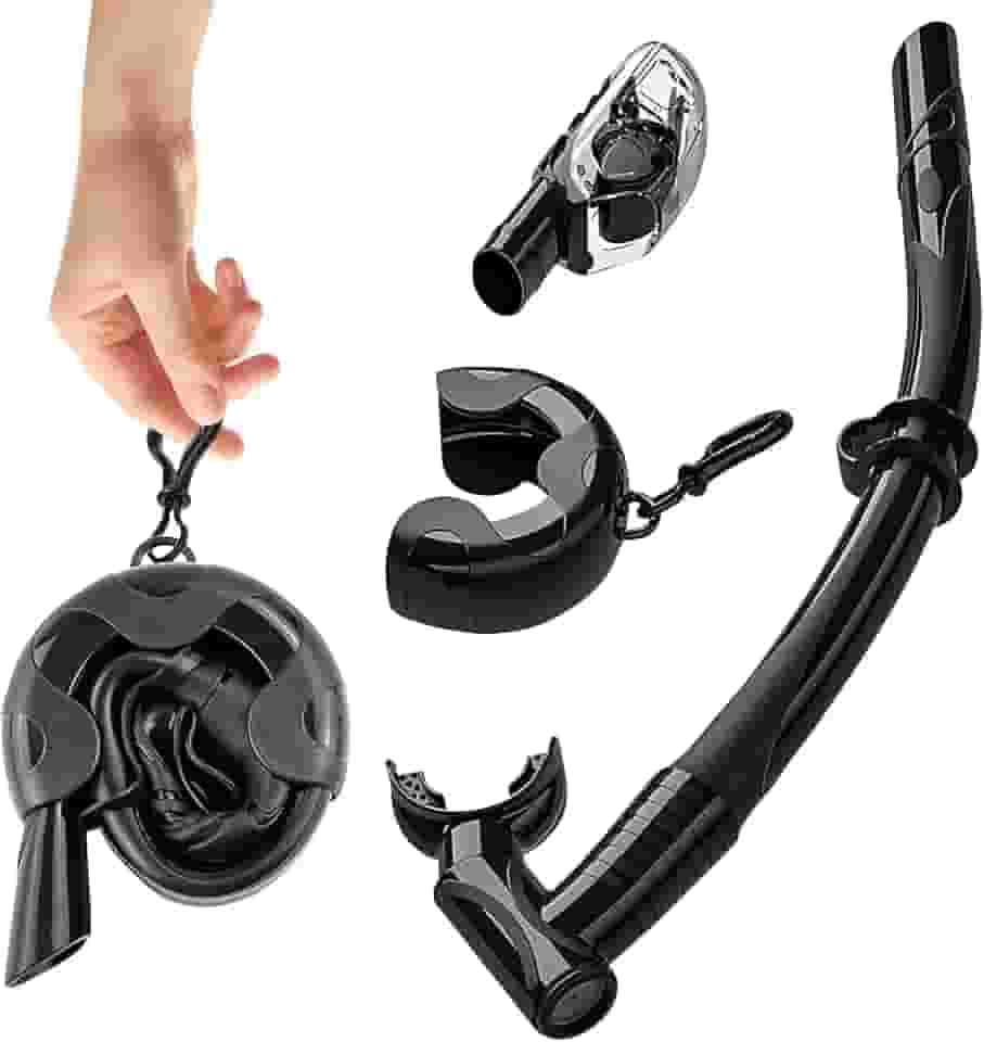 Snorkel de Mergulho Seco Completo, Tubo Respiratório Multifuncional Para Mergulho Livre e Autônomo, Com Proteção Contra Respingos E válvula Superior