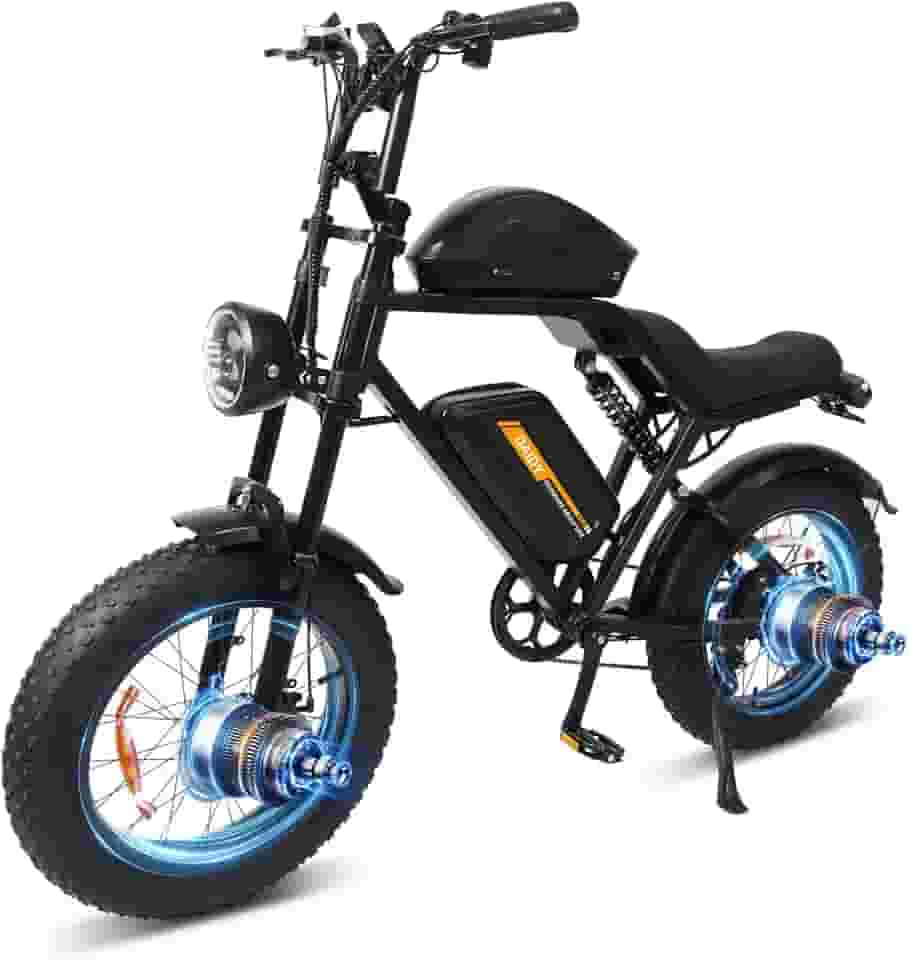 BEMMY Bicicleta Elétrica para Adultos 750W(Pico de 1000W), Pneu Largo de 20x4', Bicicleta Elétrica de Motocicleta de 7 Velocidades, Bateria de 48V 15.6AH. A única Loja Autorizada 'Bemmy-BR'