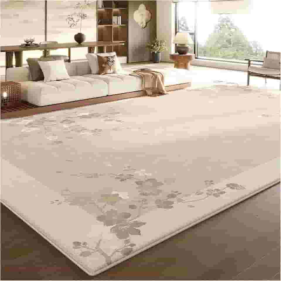 Tapetes laváveis para sala de estar, resistentes a manchas e fáceis de limpar, tapetes macios que não caem para quarto, sala de jantar, escritório, decoração de casa, bege F 60 x 160 cm