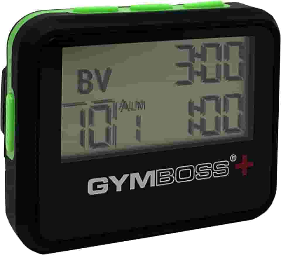 Gymboss Plus Interval Timer e Cronômetro - Revestimento macio preto/verde