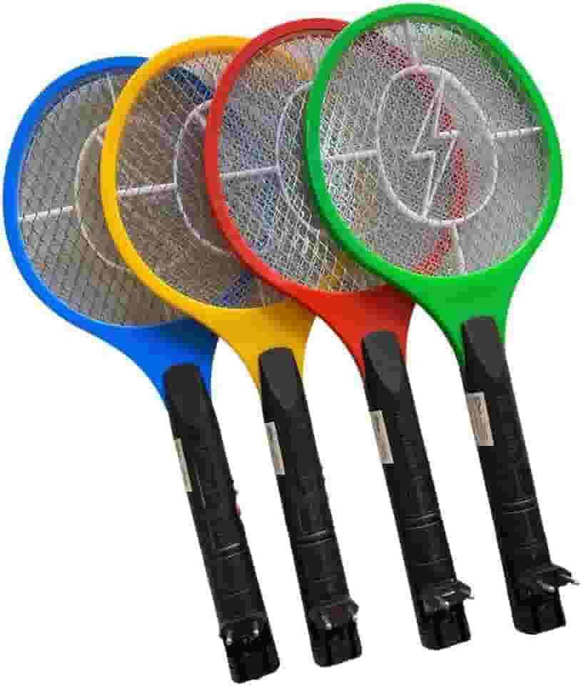 Raquete Elétrica Mata Mosquito Recarregável Bivolt 110/220V com Botão de Segurança, LED Indicador, Eficaz contra Pernilongo, Mosquito da Dengue e Insetos, Linha Premium – Cores Sortidas