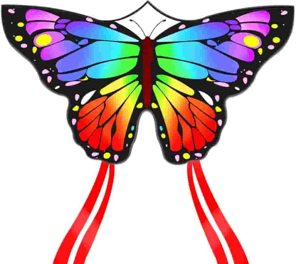 Pipa Borboleta Para Crianças E Adultos Fácil De Voar, Pipa Grande De Linha Única De 55" X 28" Para A Praia, Pipa De Vôo Fácil Vem Com Alça De Pipa De Corda De 300 Pés