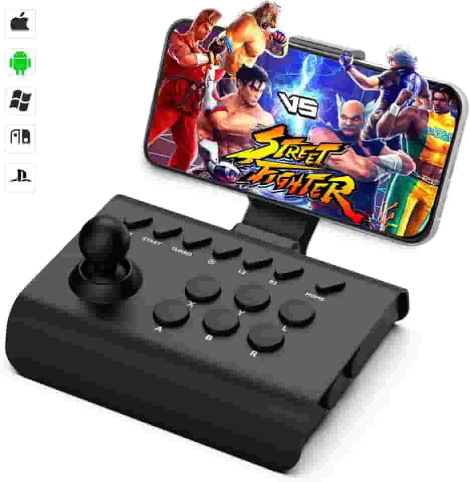 arVin Arcade Fight Stick Joystick Game Controller for iPhone iOS Android PC Fighting Stick for Nintendo Switch/PS3/PS4 Arcade Rocker Gamepad with Turbo & Marco for Emulators/Cloud/PS Remote Play/Steam