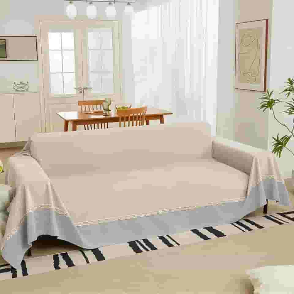 Capa de sofá impermeável para animais de estimação, extra larga, resistente à água, lavável para 3 almofadas protetoras de sofá à prova de arranhões para cães e gatos, 248 cm x 334 cm (cáqui +