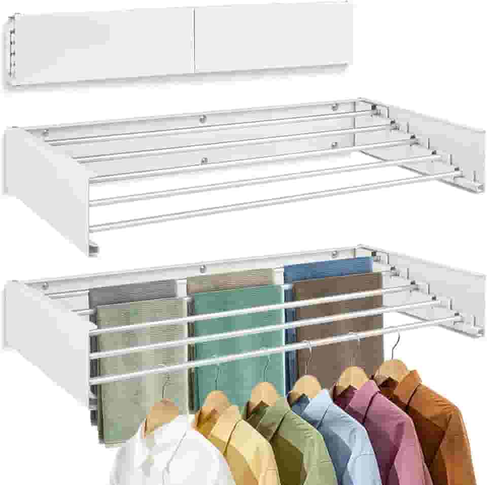 80 cm Varal Retratil, Varal Magico de Parede Retratil Recolhivel