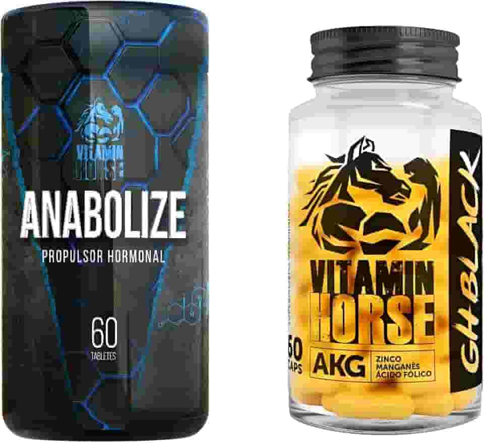 Suplemento Natural Para Força, Massa e Vitalidade Com Kit GH Black + Anabolize