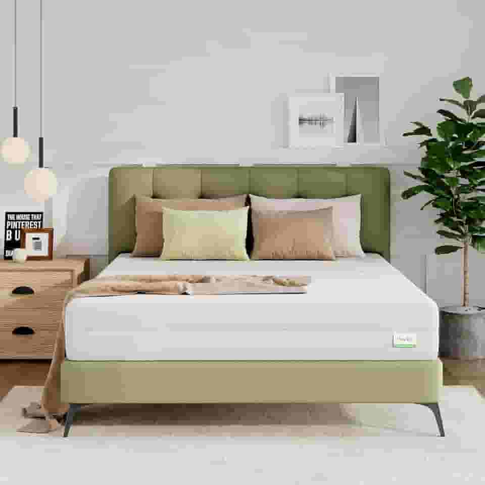 Novilla Colchão Queen, colchão de espuma de 15 cm, design de corte em bloco, colchão Queen Size oferece zona de ar dupla, colchão queen dobrável para dormir nas costas e nas laterais