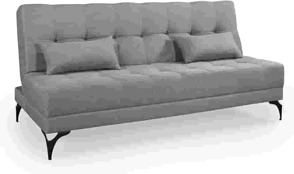 Sofá Cama Solteiro Nevada Reclinavel Revestimento Linho Pes em Ferro (CINZA)