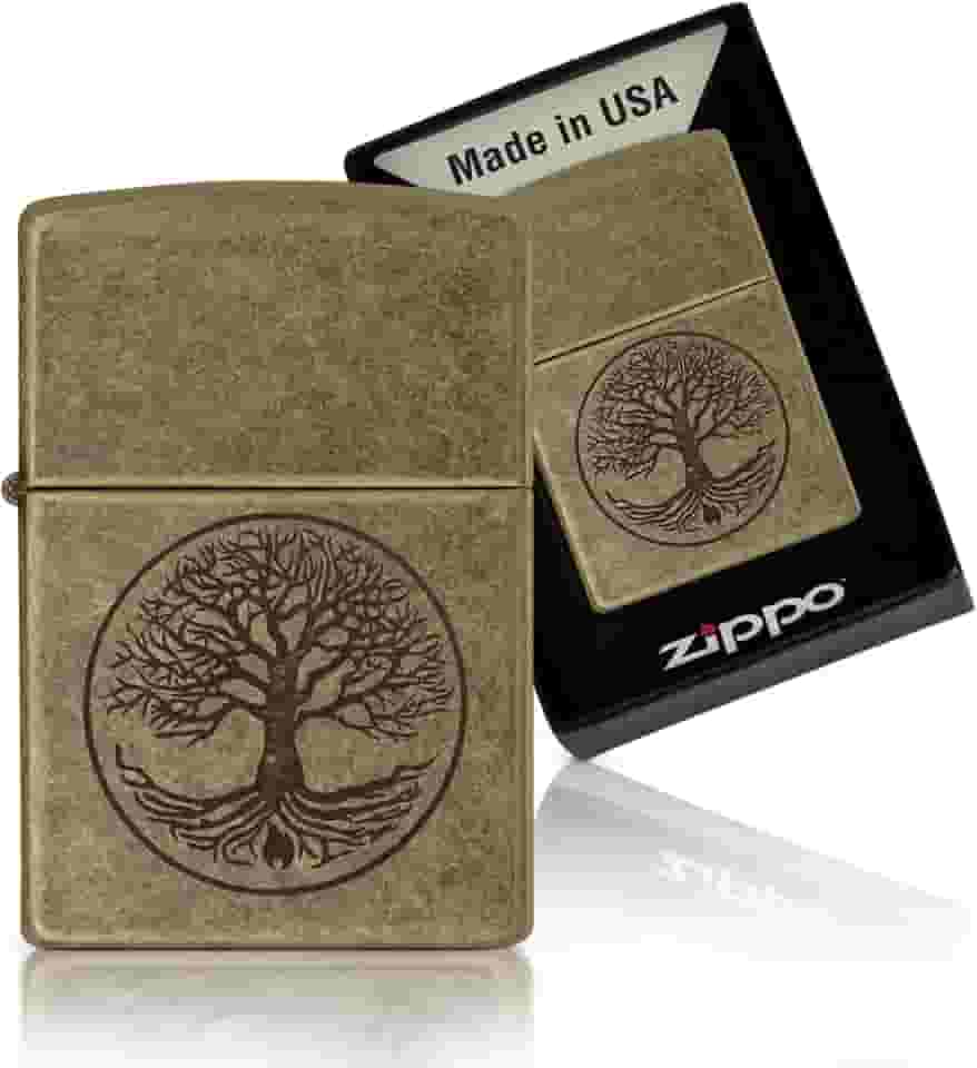 Zippo Tree of Life Pocket Lighter-Antique Brass Finish 29149