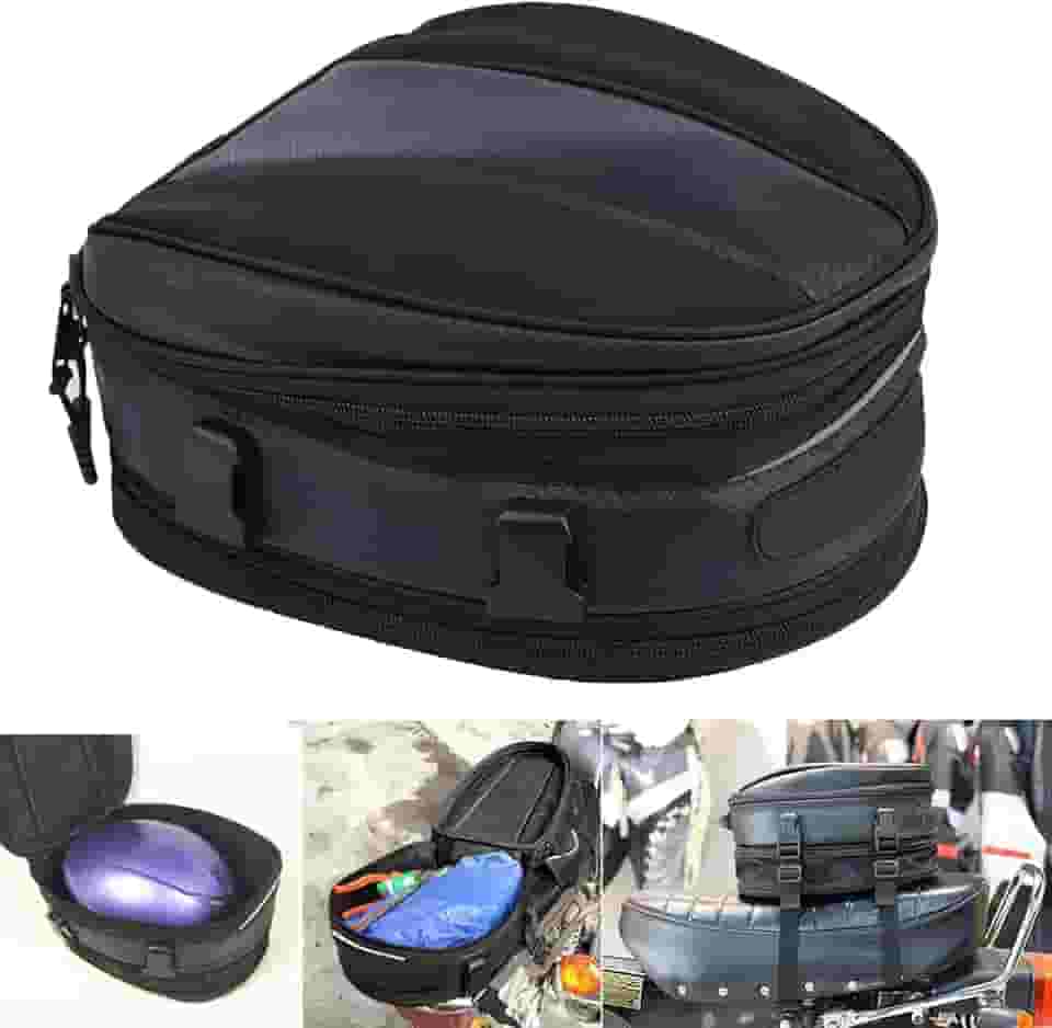 Mochila de motocicleta à prova d 'água Mochila de sela Motocicleta Mochila à prova d'água Bolsas de bagagem expansível Mochila PU 7,5L-10L Capacidade para ajuste universal
