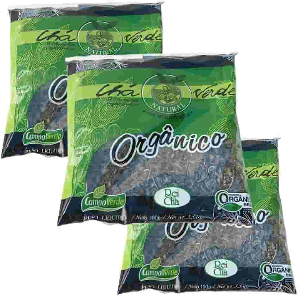 Chá Verde Orgânico das Folhas Campo Verde 3 pacote 100g cada