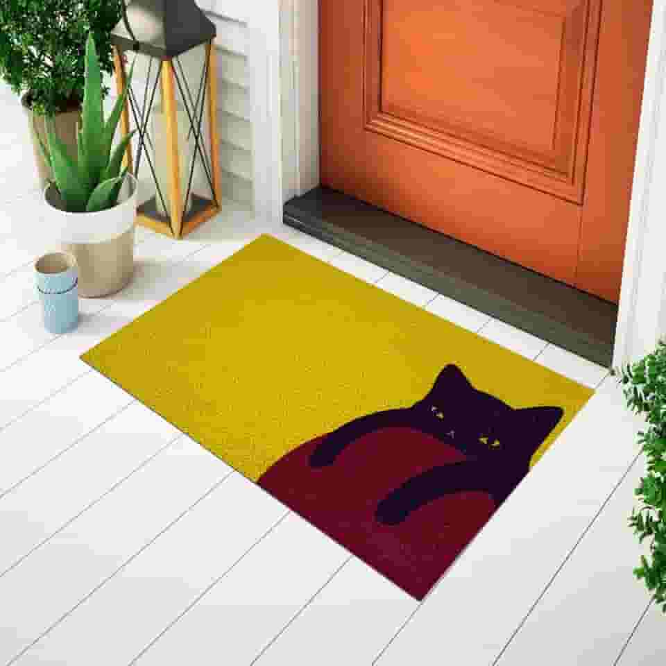 Tapete De Porta Capacho Divertido Gato Haley