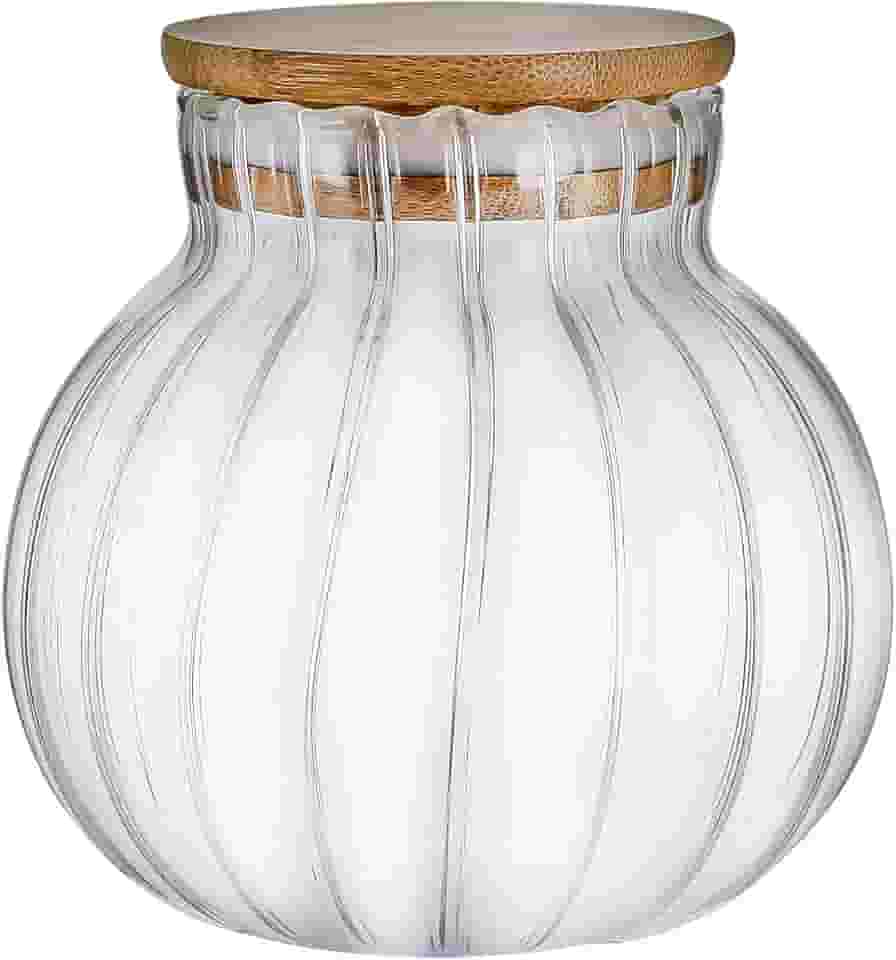 Tuut, Linha Bambu, Baleiro Hermético Canelado de Vidro Borossilicato, 500ml