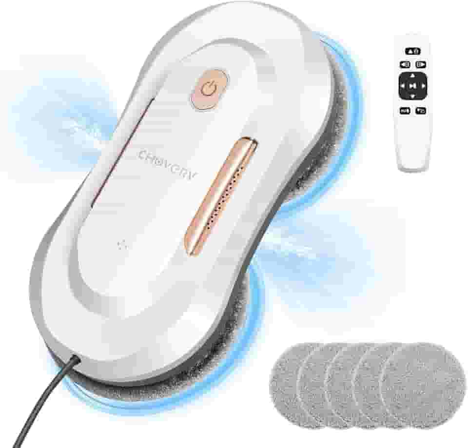 CHOVERY CL3 Robô limpador de janela com spray de água duplo automático e com controle remoto, com potência de 3000Pa, limpador de vidro com sucção para superfícies verticais, vidros, portas