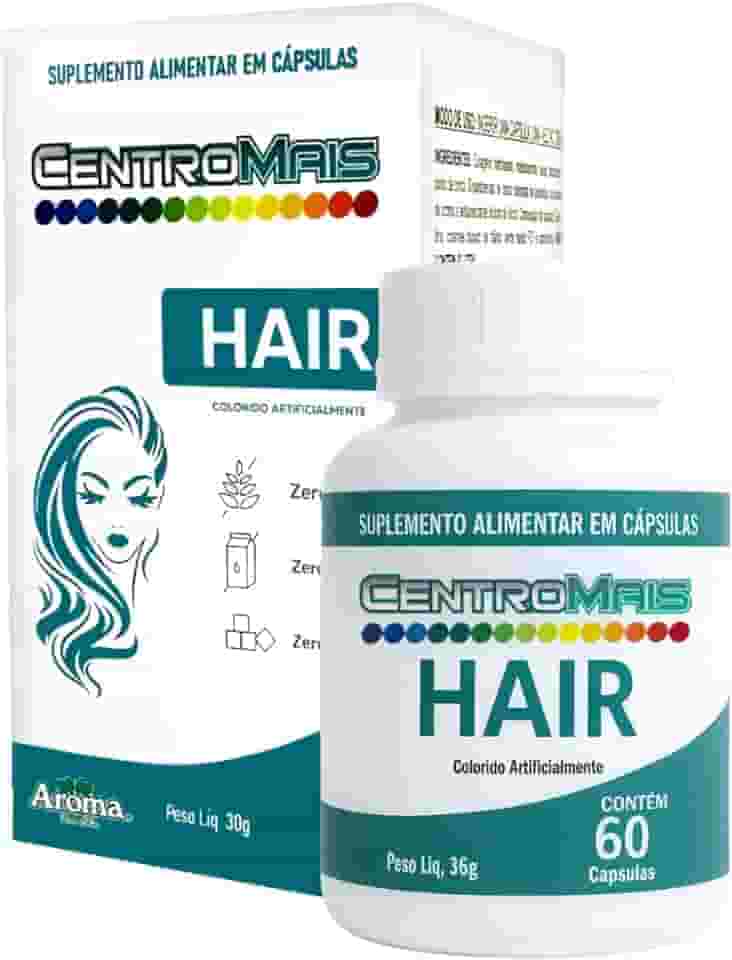 CentroMais Hair - Suplemento Alimentar com Biotina - Cabelos, Pele e Unhas - 60 Cápsulas Queda De Cabelo Biotina E Vitaminas