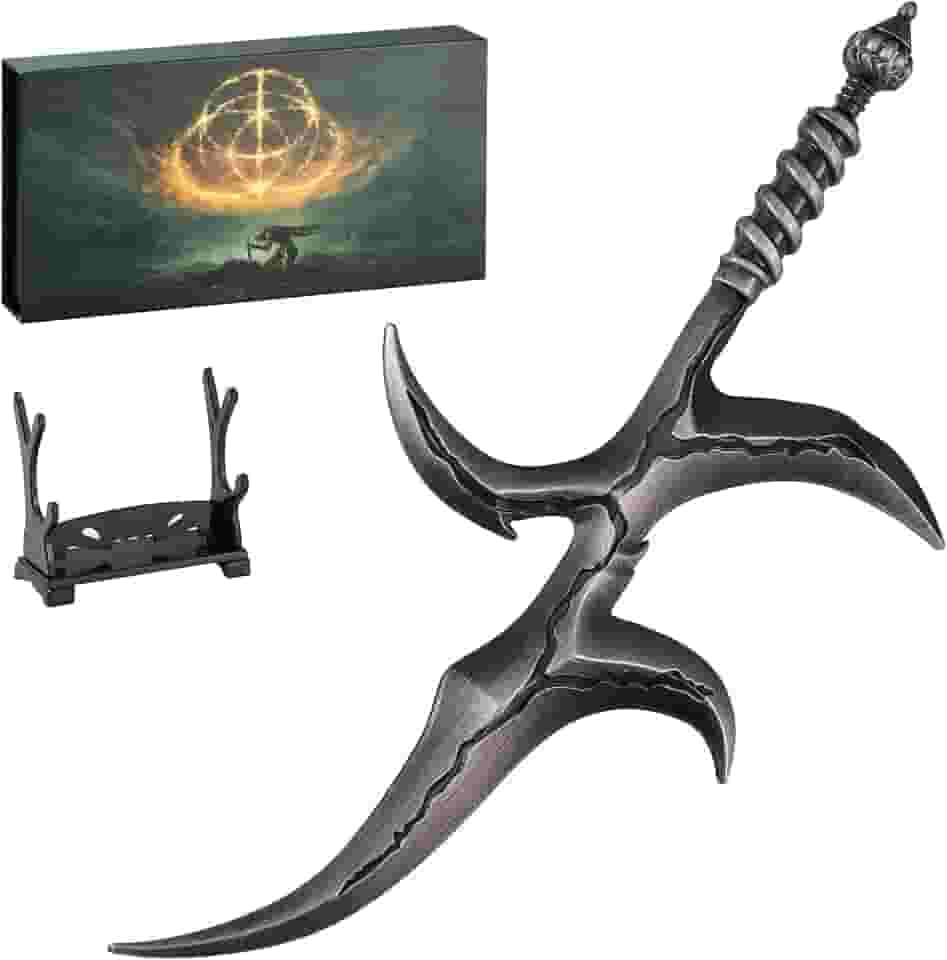Faca preta Elden Rings, modelo de artesanato de metal de 19 cm em escala reduzida, melhor escolha de amantes da coleção, ornamento requintado para mesa de computador, bom presente para ele/ela