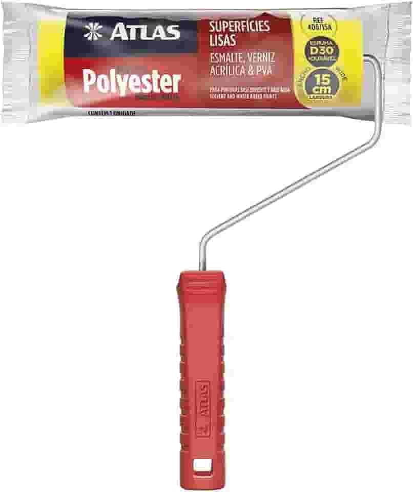 Atlas - Rolo de Pintura de Espuma de 15cm em 100% Poliéster e Com Densidade 30 (kg/m³), Cor Amarela