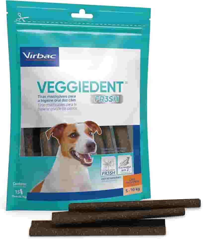 Virbac Veggie Dent Fresh Display 15 Tiras Mastigáveis Pequenas
