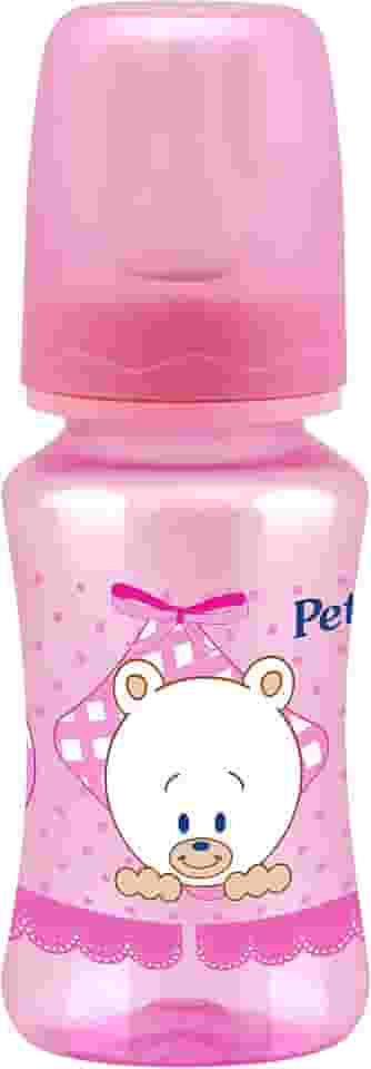 Petita Mamadeira Cinturada Color Com Bico Em Silicone 240Ml Filhotes - Rosa Rosa
