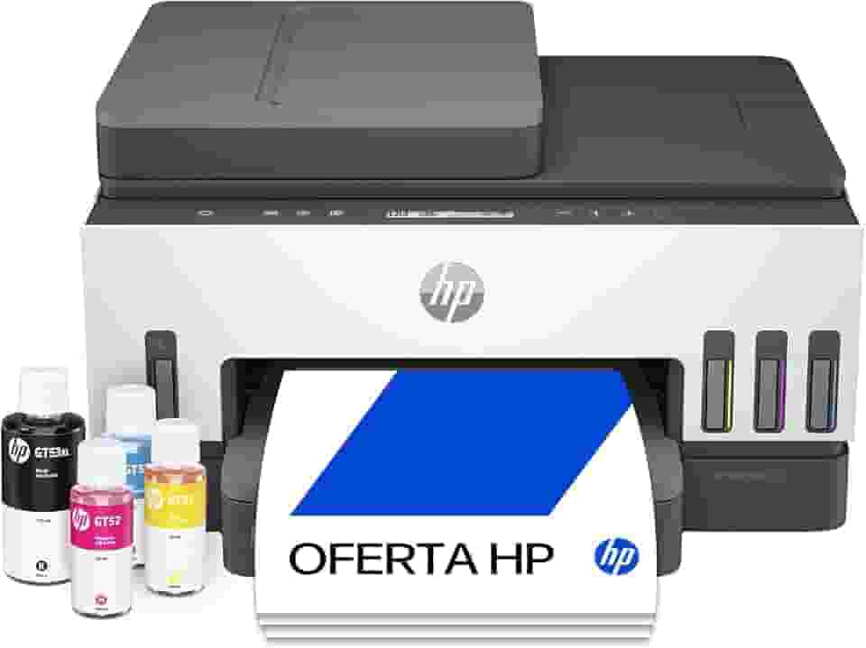 Impressora Multifuncional HP Smart Tank 754 Tanque de Tinta Colorida Wi-Fi Scanner Duplex, Bluetooth. Funções: Imprimir, Copiar, Digitalizar. Cor: Branco (2H0A6A#AK4)