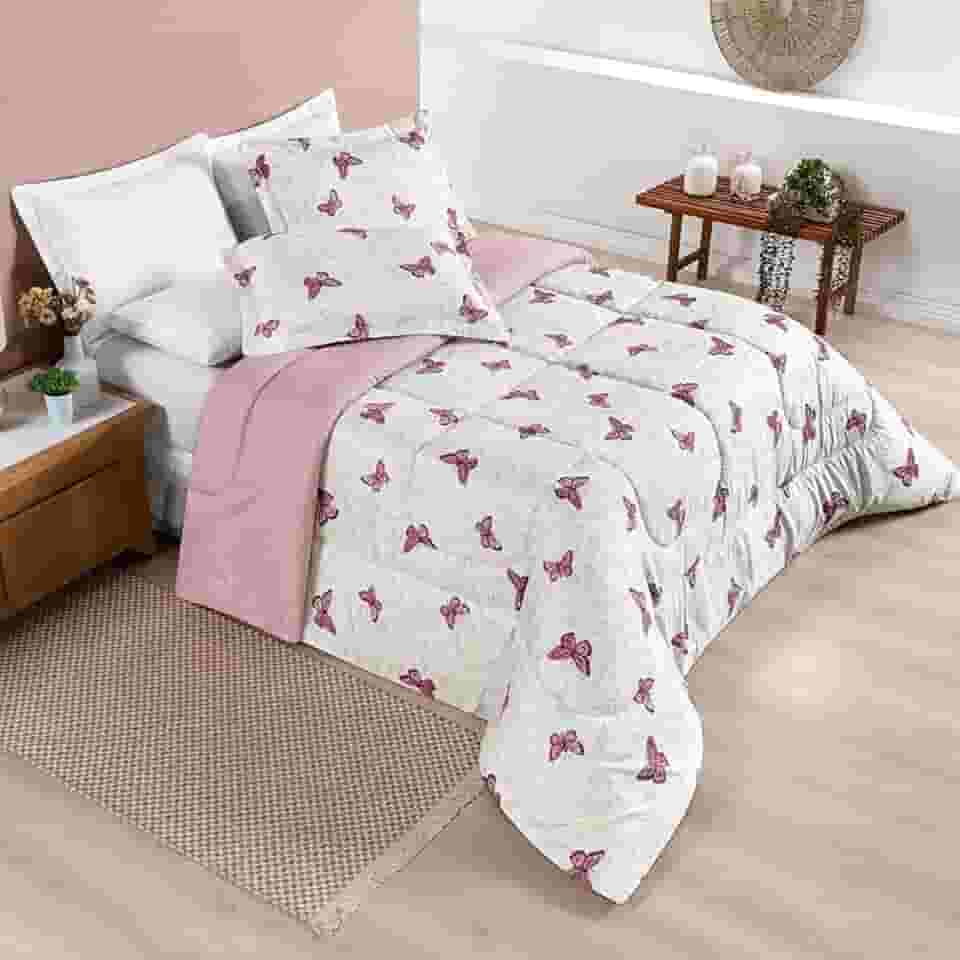 Edredom Avulso Casal, Micropercal 400 Fios, Estampa Diversa, 220x200cm, Antibacteriano, Sortido