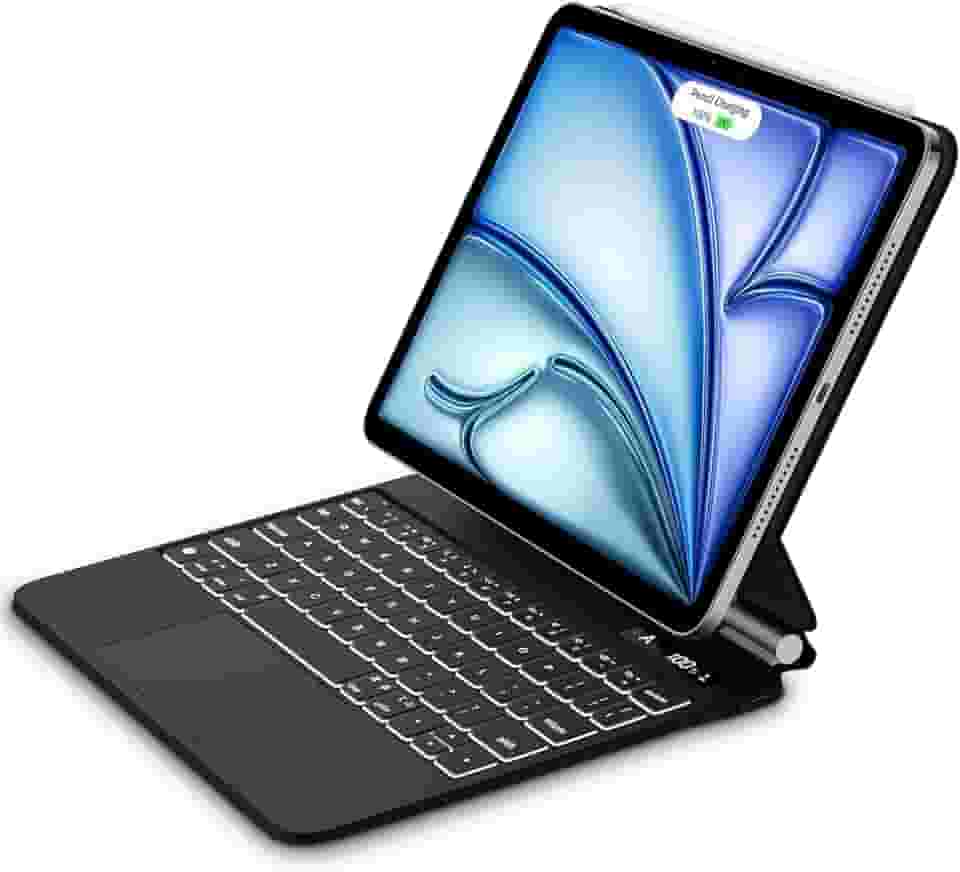 Bettdow Capa com Teclado e trackpad para iPad 10ª Geração 10.9" Polegadas, iPad (A16) 11th Generation 11 Inch 2025; modelos A2696,A2757,A2777,A3354,A3355 e A3356 com Auto Hibernação(preto)
