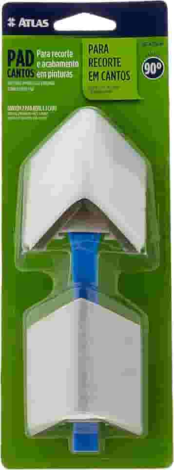 Atlas - PAD Flocado com Cabo para Pintura de Recortes em Cantos de Parede, Cor Azul