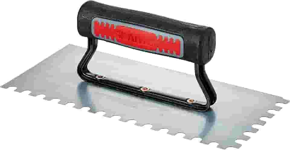 Atlas - Desempenadeira de Aço Temperado Dentada de 8mm com Cabo Plástico com Duas Haste de Fixação