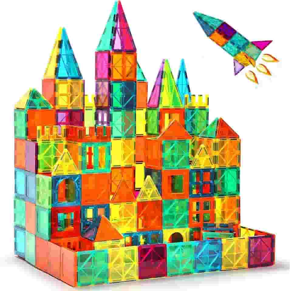 Blocos de Construção Magnéticos de 64 Peças para Crianças, Brinquedos Magnéticos Coloridos, Brinquedos Educacionais para Meninos e Meninas com Mais de 3 Anos de Idade