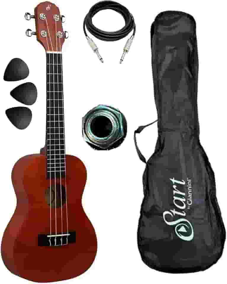 Ukulele Eletroacústico Giannini Concerto Uks23ns Com Capa