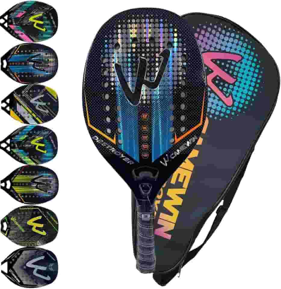 Raquete Beach Tennis Carbono 3K Profissional Com Capa Protetora Leve e Equilibrada