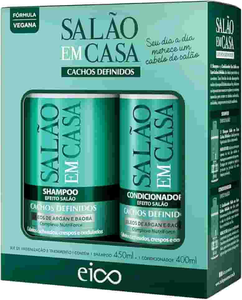 Eico Kit Salão em Casa Cachos Definidos Shampoo 450ml + Condicionador 400ml