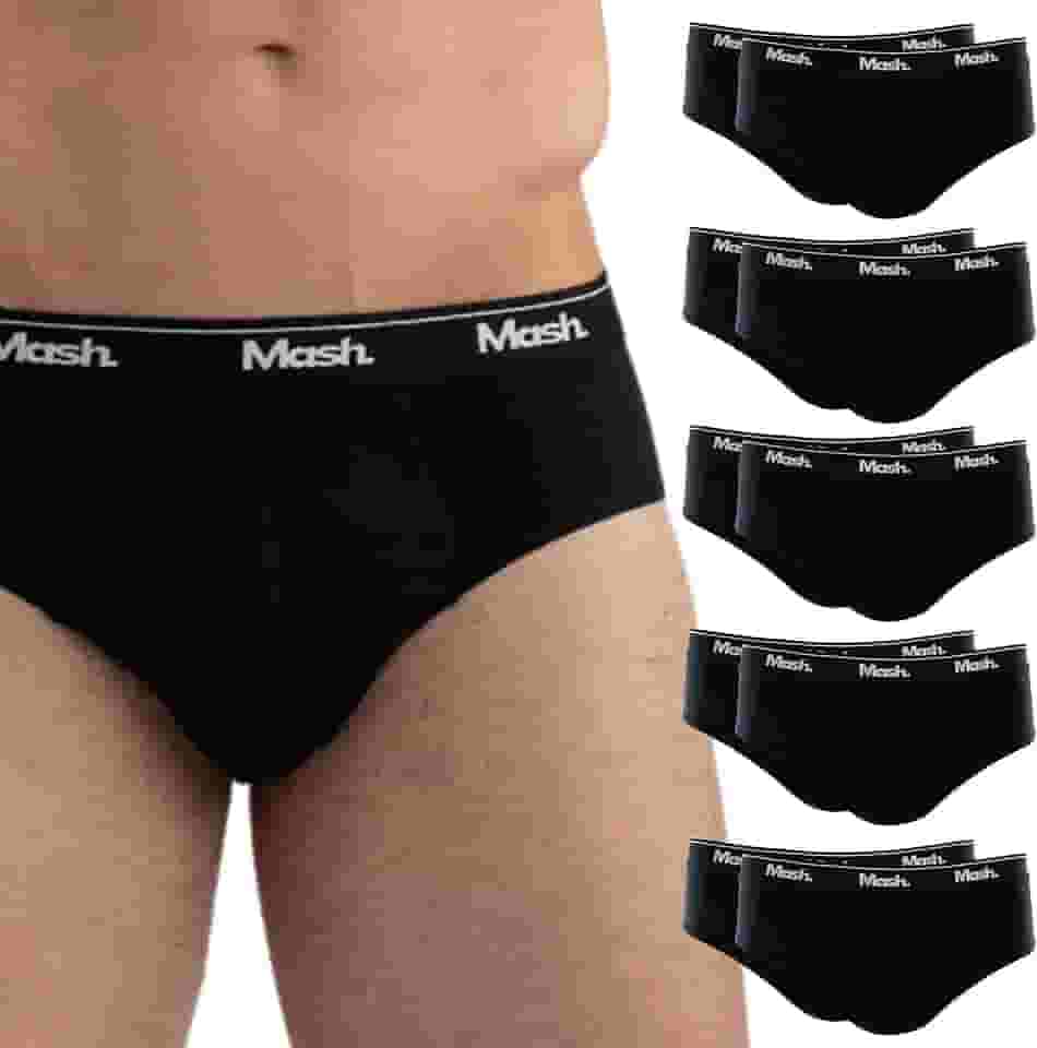 Kit 10 Cuecas Slip Algodão Cotton Hipoalergênica Masculino Mash
