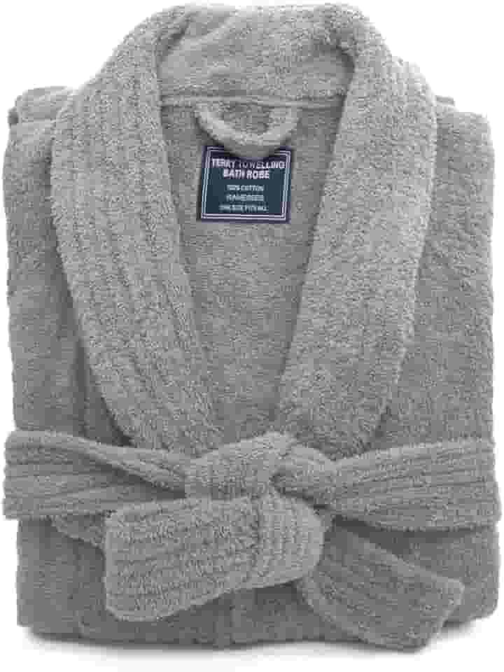 Roupão de banho masculino, roupão de banho de tecido felpudo grosso premium, roupão de banho longo – roupão masculino de algodão penteado