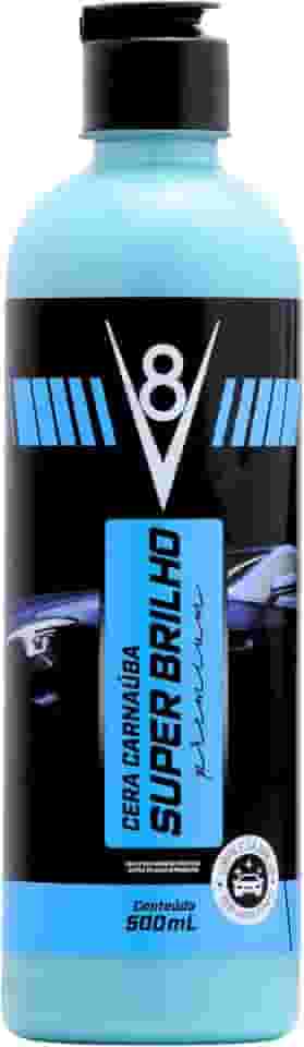 V8, Cera de Carnaúba Automotiva, Super Brilho, Líquida, 500 ml, Azul
