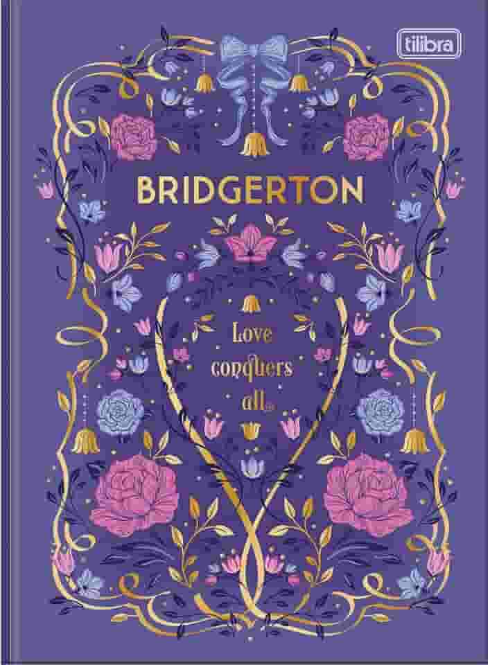 Tilibra - Caderno Brochura Capa Dura Colegial Bridgerton 80 Folhas - Love Conquers All Roxo