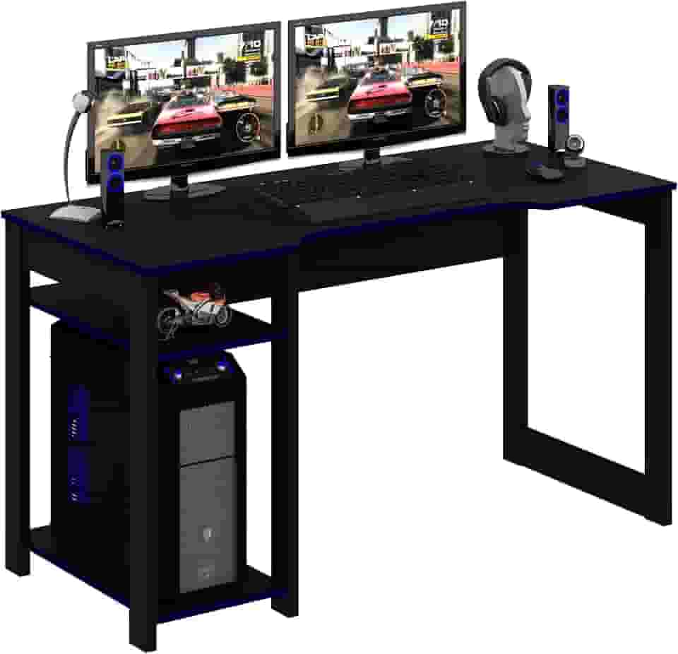 Mesa gamer ME4152 Preto/Azul