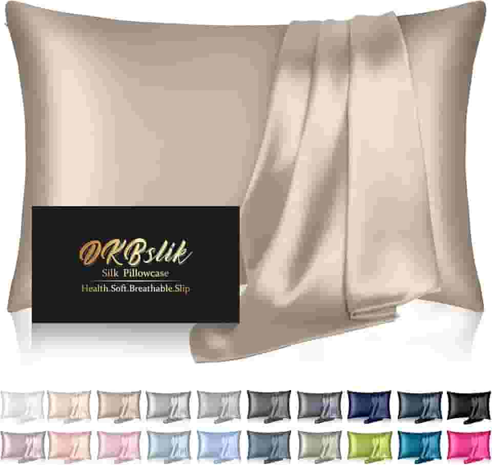 Fronha de seda para cabelo e pele, fronha de seda de amoreira tamanho padrão, anti-acne, refrescante, ambos os lados, capas de almofada de cetim de seda natural com zíper oculto, presentes para