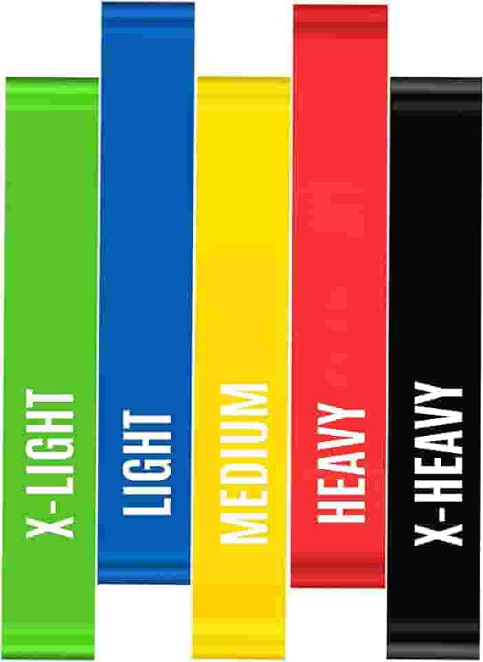 Kit 5 Faixas Elásticas Elásticos Alongamento Pilates Yoga Exercícios Condicionamento Físico Yoga Saúde Relaxamento Academia Músculos Personal Trainer Thera Band Fitness Mini Bands