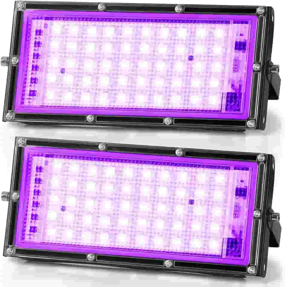 Lâmpada Led UV 110V, 2 Luz Negra Refletor Profissional, Lâmpada Led Uv, Luz Negra, Refletor Led 50W, Lampada Led 50W