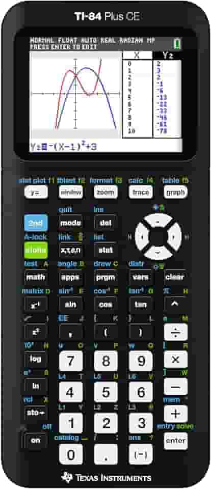 Texas Instruments Calculadora gráfica colorida TI-84 Plus CE, preta